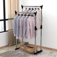 ราคา อุปกรณ์จัดเก็บเสื้อผ้า ราวตากผ้าสแตนเลส มี 2 แบบ บาร์เดี่ยว บาร์คู่ แข็งแรง ทนทาน มีล้อ (25172839565)