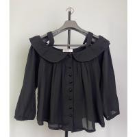 ราคา เสื้อสีดำผ้าชีฟองเปิดไหล่ มือสอง (29556946799)
