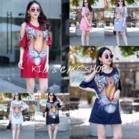 ราคา ของเข้าแล้วจร้าเสื้อสาวอวบแขนเว้าสกรีนลายเรืองแสง(ลายเสือหน้าทอง) (1882197933)