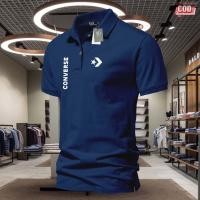 ราคา เสื้อโปโล Converse Text Logo ซ้ายขวาขาว | เสื้อโปโลผู้ชายแขนสั้น | เสื้อยืดยูนิฟอร์ม Premium Motif (44064666751)