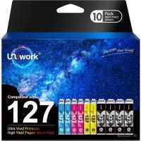 ราคา Uniwork Remanufactured Ink for 127 Ink Cartridge Replacement for Epson 127 Ink Cartridges T127 Ink for Workforce 545 845 645 WF-3540 WF-3520 WF-7010 WF-7510 WF-7520 NX530 NX625 Printer, 10 Pack (50853