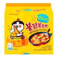 ราคา (แพ็ค5ซอง) Samyang Hot Chicken Ramen CHEESE 5PACKS ซัมยัง มาม่าเกาหลี บะหมี่กึ่งสำเร็จรูปรสชีส (140กรัมX5ซอง) (5300302560)