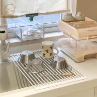 ราคา A Chen Chen ตะแกรงคว่ำจานชามพับเก็บได้ ที่วางอ่างล้างจาน ที่คว่ำจานชามพับเก็บได้ ที่วางจานชามบนซิ้งค์ (29716596421)