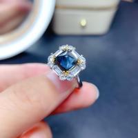 ราคา หอคอยน้ำตาลธรรมชาติตัดแหวนบลูโทพาสคริสตัลหญิงสีสะอาดดี Seiko Silver Inlay รองรับการทดสอบ < (8957093787)