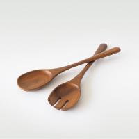 ราคา mYe ช้อนส้อมคนสลัด ช้อนสลัด ช้อนส้อมไม้ (ไม้จามจุรี) Wooden Salad Spoon & Fork Server Set (11667917157)