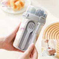 ราคา [WETK] 600ML สลัดข้าวโอ๊ตถ้วยอาหารเช้าถ้วยคู่ซีเรียลถั่วโยเกิร์ตคอนเทนเนอร์ชุดพร้อมที่ใส่แป้งส้อมการเตรียมอาหาร VN (44903748330)