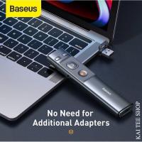 ราคา Baseus รีโมทพรีเซนไร้สาย Type c + USB Wireless Remote Control Presentation Laser Pointer PPT #U104#ของแท้ 100% พกพาง่าย (40126683584)