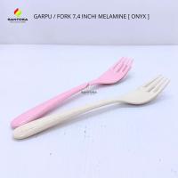 ราคา หินทับทิมสีแดงเมลามีน 7.4 นิ้ว / ส้อมหินแข็งสีน้ําตาล [ โอนิกซ์ ] (44451383169)