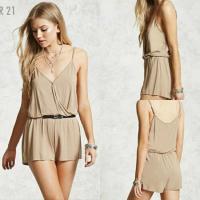 ราคา จั้มสูท ขาสั้น สายเดี่ยว ปรับสายได้ เที่ยวทะเล Forever 21 แบรนด์เนม Outlet (1197014277)