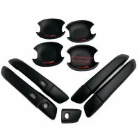 ราคา MU-X 2021 เบ้ากันรอยทรงกลม+ครอบมือจับ มิวเอ็กซ์ MUX สีดำโลโก้แดง (6589194499)