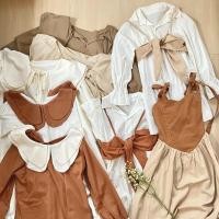 ราคา เดรสไปคาเฟ่สีเอิร์ธโทน เดรสมินิม่อล เดรสน่ารัก เสื้อผ้าสีเอิร์ธโทน (17215581342)