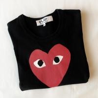 ราคา เสื้อ Comme Des Garcons PLAY แขนสั้น สีดำ หัวใจแดงใหญ่ size S ของแท้ สภาพดีมาก (12355583985)