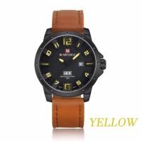 ราคา naviforce watch แท้ นาฬิกาผู้ชาย สายหนังสีน้ำตาล รุ่น NF9061-YEL (293599838)