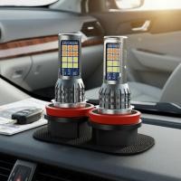 ราคา หลอดไฟตัดหมอกรถยนต์ LED 24 ดวง 2x 2 สี H3 H4 H7 H11 H8 หลอดไฟตัดหมอกรถยนต์สว่างพิเศษ 9006 H16 P13W (26443904415)