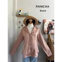 ราคา P08 " PANICHA " เสื้อเชิ้ตแขนยาว กระดุมหน้า หน้าสั้นหลังยาว ผ้าซาติน (26105784549)