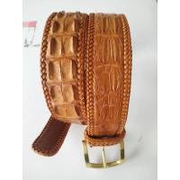 ราคา เข็มขัดหนังจระเข้แท้แบบ​กระดูก​คู่​ถักขอบ (4365054072)