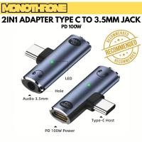 ราคา อะแดปเตอร์แยกประเภท C ชายหญิง 3.5 มม.แจ็ค AUX ประเภท C 2in1 Converter ประเภท C ถึง 3.5 มม.หูฟังเสียงไฮไฟหูฟัง Fast Charge PD100W สําหรับ iPhone Samsung Connector (50401831821)