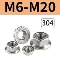 ราคา หัวน็อตจาน หัวน็อตติดแหวน หัวน็อตจาน สแตนเลส 304 [M6-M14]เกลียวมิล Flange Nut (44853538247)