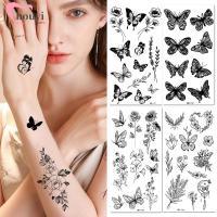 ราคา [ร้อน]สําหรับหน้าอก ไหล่ คอ แขน ร่างกาย - 1 แผ่น 3ง ดอกไม้ผีเสื้อสติกเกอร์รอยสักชั่วคราว - กันน้ําสมจริงร่างกาย ศิลปะ สัก - สีดําเข้มปลอมสติกเ (52855051636)