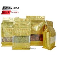 ราคา (สินค้าขายต่อใบ) ถุงซิปล๊อค สีทองเลื่อม เจาะหน้าต่าง ขยายข้าง ตั้งได้ (9808823402)