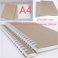 ราคา สมุดปกน้ำตาล A4 เนื้อในถนอมสายตา80แกรม ไม่มีเส้น100แผ่น (8271889959)