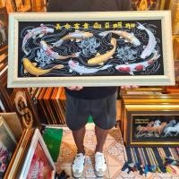 ราคา กรอบรูป ปลาคาร์ฟ 9 ตัว รวย รูปรวย ภาพติดผนัง ภาพแต่งบ้านมงคล รูปมงคล รูปมงคลจัดฮวงจุ้ย รูปปลา ปลามงคล ปลา (24911606066)