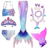 ราคา นางเงือกหางเด็กฤดูร้อนเด็กผู้หญิงชุดว่ายน้ำชุดเจ้าหญิงชุดว่ายน้ำสไตล์ตะวันตกเจ้าหญิงเงือกหางกระโปรง (28179396094)