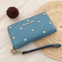 ราคา Michael Kors กระเป๋าสตางค์ ใบกลาง มีสายคล้องมือ สีหวานๆ ของแท้จากเมกาจร้า (14702902305)