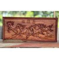 ราคา ป้ายไม้แกะสลัก ม้ามงคล 8 ตัว “ฮก ลก ซิ่ว” แกะสลักบนไม้ประดู่แดง ขนาด 220x480 mm เจริญก้าวหน้า ร่ำรวย เงินทอง (18768567697)