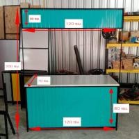 ราคา โต๊ะ เคาน์เตอร์ถอดประกอบ พับได้ ขายน้ำ ขายอาหาร ขนาด120-200cm #ไม่มีตู้เก็บของ (25206290947)