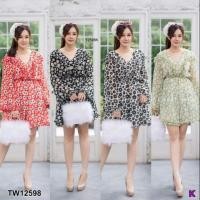 ราคา #ชุดสาวอวบ จั๊มสูทพิมพ์ลายดอกเดซี่ (7241901563)