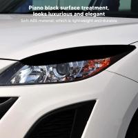 ราคา คู่ไฟหน้า Molding Trim เปียโนคิ้วสีดําสําหรับ Mazda 3 2010 2011 2012 2013 (43950492431)