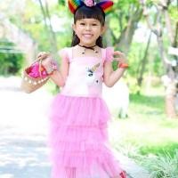 ราคา เสื้อฟรุ้งฟริ้งตกแต่งด้วยม้ายูนิคอร์น+กระโปรงชั้นๆๆฟรุ้งฟริ้งๆ (2023379918)