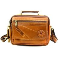 ราคา Chinatown Leather กระเป๋าสะพายผู้ชายหนังวัวแท้สวยสีน้ำตาล สายหนัง ST (6008739681)