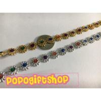 ราคา สังวาลย์ พลอยเทียม เพชรพับ สังวาลทับทิมประดับ สีเงิน/ทอง (1963177965)