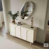 ราคา สไตล์มินิมอลแบบยุโรป NICOLO Sideboard Cabinet Sideboard Cabinet Nordic Minimalist Multipurpose White (28239703641)