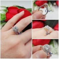 ราคา แหวนเงิน swaroski ชุบทอง แหวนเพชรไมโคร แหวนทองผสมเงิน | แหวน VR (28165174657)