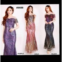 ราคา 9688 ชุดเดรสยาว แต่งกลิตเตอร์ นําเข้า (3279584833)