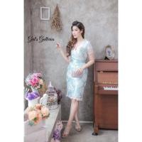 ราคา Dress ผ้าไหมคอวีแต่งลูกไม้ฝรั่งเศส ชุดนี้ด้านในทางร้านใช้ผ้าไหมเนื้อดีเกรดพรีเมี่ยม ส่วนด้านนอกแต่งด้วยลูกไม้นำเข้าจากฝร (11410886609)