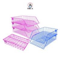 ราคา ORCA ตะกร้าใส่เอกสาร NO.78 ตะกร้าเอกสารลวดเคลือบสีฝาปิด ตะกร้า2ชั้น ตะกร้า3ชั้น / ชุด (26539326325)
