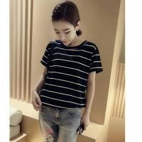 ราคา เสื้อยืดลายขวาง ผ้านิ่ม ลื่น ใส่สบาย Size M (738665918)