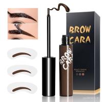 ราคา Tattoo Eyebrow Gel Peel Off - Waterproof Brow Gel with Eyebrow Stencils, Transfer-Proof Eyebrow Tattoo for & Girl Create Soft & Defined Brows Makeup, No Smudge and Easy to Color, 1 Pack (Dark Brown) (