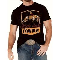 ราคา เสื้อยืดชายสไตล์ตะวันตก เสื้อคาวบอยเพลงคันทรี่ เสื้อยืดแขนสั้นลายกราฟิกคาวบอย (46055539788)