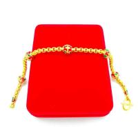 ราคา สร้อยข้อมือทอง ลายบล๊อก คั่นตุ้มลายสุโขทัย ลงยา น้ำหนัก 1บาท ชุบเศษทองเยาวราช ชุบทอง 24K (8012349274)