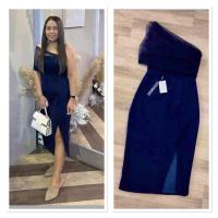 ราคา เดรสสีน้ำเงินปาดไหล่ Stylista (19421338847)