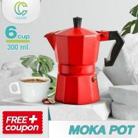 ราคา กาต้มกาแฟสด 3แก้ว,6แก้ว Moka Pot กาต้มกาแฟสดพกพา เครื่องชงกาแฟ มอคค่าพอท หม้อต้มกาแฟ หม้อชงกาแฟ อลูมิเนียม ความจุ 300ml (14149118977)