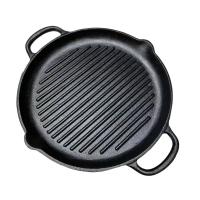 ราคา 32 ซม./12.6 นิ้วเหล็กหล่อ Non-Stick แผ่นย่าง Double Handle Ribbed รอบ Griddle กระทะย่างกระทะย่างสเต็กแพนเค้กย่างกระทะทอดสําหรับแก๊สไฟฟ้า Cooktop (49954859450)