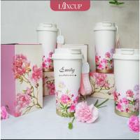 ราคา [คําขออัปยศแกะสลัก] TheLuxCup Peony Thermal Cup 500ml พร้อมที่จับ 2 รูปแบบดื่ม 316 Stainless Steel (48502942565)