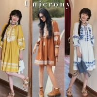 ราคา Unicrony•ส่งจากไทย | มินิเดรสโบฮีเมียน งานปัก สวยงาม สายเชือกผูกอก เดรสสั้นปักลูกไม้ Bohemians style woman clothing (26110353462)
