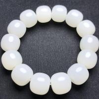 ราคา สร้อยข้อมือหยกเหอเทียนแท้ สไตล์โบราณ หยกขาวบาร์เรลลูกปัด สำหรับผู้ชาย (50804332092)